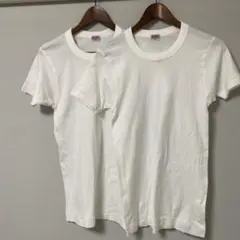 ホワイト コットン Tシャツ 半袖 2枚