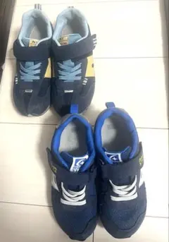 ムーンスター　スニーカー　ネイビー　青　水色19cm 19.5cm まとめて