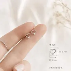 華奢 ハート 輝く ミニピヤス　シルバー　ピアス