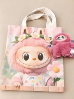 Labubu ぬいぐるみ バッグ セット ピンク