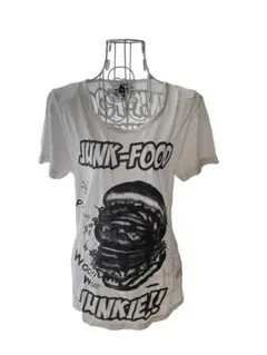 メンズ レディース 綿100 Tシャツ ロゴT トップス 半袖 白 Mサイズ