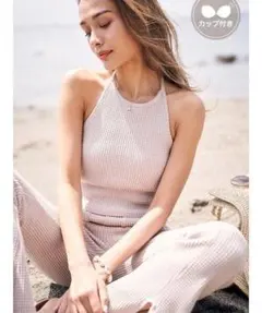to the sea トゥーザシー ワッフルホルターキャミ カップ付キャミソールのサムネイル