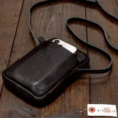 スマホショルダー 本革 メンズ バッグ ミニバッグ ショルダーバッグ 黒