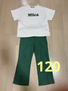 しまむら　Milca 刺繍ロゴTシャツとパンツセット