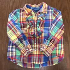 Ralph Lauren チェック柄フリルシャツ 3T