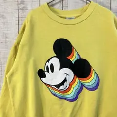 Disney 古着　90s ミッキーマウス　スウェット 裏起毛 ゆるだぼ