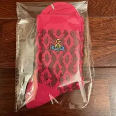 新品 Vivienne Westwood 柄ソックス ピンク ブラック