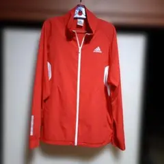 adidas フルジップ ウィンドブレーカー レッド　身幅54,着丈74センチ位