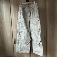 【ＧＵ】デニムスーパーワイドカーゴパンツ　ユニセックスＭサイズ