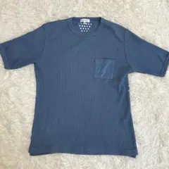 THE SHOP TK 半袖Tシャツ 青系 ワッフル生地 サイズM タケオキクチ