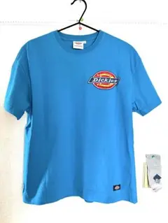 Dickies ブルーTシャツ フロントにロゴワッペン　Sサイズ
