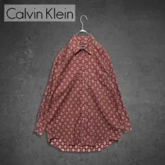 ヴィンテージ 古着 カルバンクライン 総柄 シャツ 紫 モード