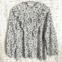DRESKIP ブラウス 花柄 ホワイト 長袖 Lサイズのサムネイル