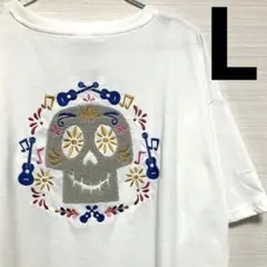 新品　ディズニー　リメンバーミー　ピクサー　サガラ　刺繍　Tシャツ 半袖　L