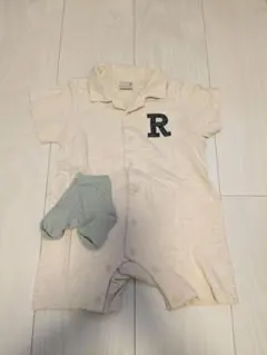 petit main ポロシャツロンパース 80cm 靴下付き