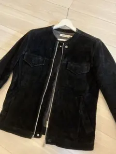美品‼️ ノンネイティブ レザージャケッ トノーカラー スエード 黒 1