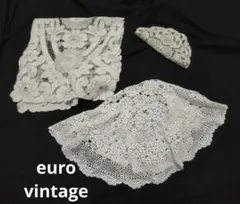 フランスアンティークレース 刺繍 手編み テーブルクロス レース ヴィンテージ