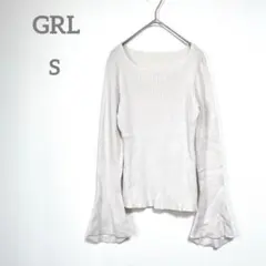 グレイル　スクエアネックフレアスリーブニット　トップス　S ホワイト系　インナー