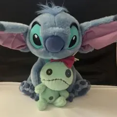 レア Disney 20周年記念 特大スティッチ スクランプ ぬいぐるみ お座り