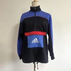 アディダス ハーフジップ ナイロンジャケット 配色切替 メッシュポケット