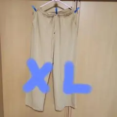ユニクロ.ベージュ ゴムウエスト ワイドパンツX L
