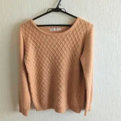 レディース　ニット　Мサイズ　長袖　セーター　ベージュ　アンゴラ　美品