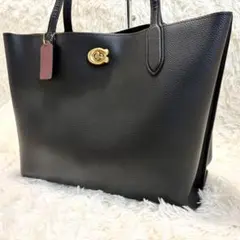 未使用品 コーチ 北川景子 トートバッグ 本革 黒 A4収納可 大容量