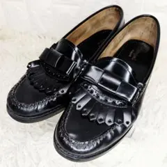 【美品】G.H.BASS WEEJUNS リボン キルトローファー 黒 サイズ5