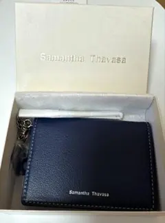 【箱付き】Samantha Thavasa ネイビー レザー カードケース