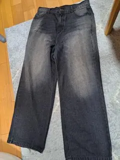 edakka ダークグレー ワイドデニム