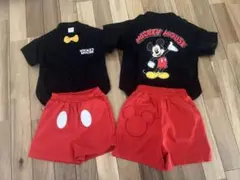 ミッキーマウス Tシャツとショートパンツセット 100cm &80cm 2セット