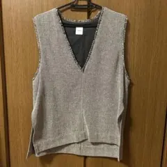 Spick＆Span　リネンツイードベスト　ブラック