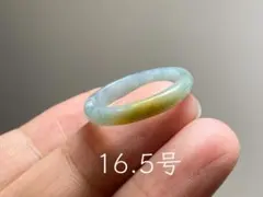 L17-174 氷糯種 白灰色 19.5号 グアテマラ産A貨本翡翠くりぬきリング