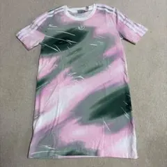 adidas 半袖Tシャツ ワンピース　カラフル　ピンク・グリーン　2XS