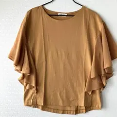 『LEPSIM』 トップス　デザインTシャツ　袖　シースルー　オレンジ　Mのサムネイル