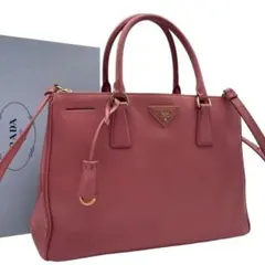 【極美品】プラダ ハンドバッグ ガレリア サフィアーノ 三角ロゴ　5467