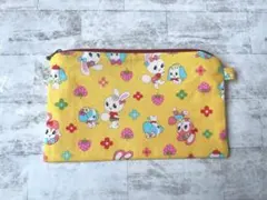 231 ハンドメイドフラットポーチ☆ハニーチューン☆昭和レトロアニマル