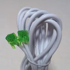 ホワイト LANケーブル グリーンコネクタ