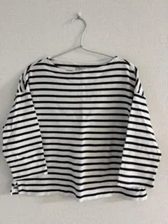 無印良品　ボーダーカットソー　紺×白　S〜XS