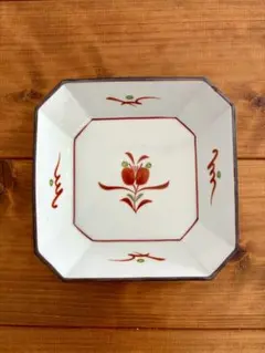 たち吉 橘吉 赤絵花文 八角鉢 煮物鉢 漬物鉢　145mm角　1客