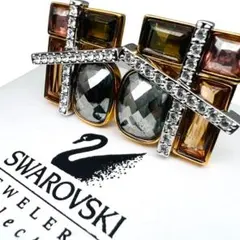 【極美品】SWAROVSKI イヤリング カラーストーン 激レア 希少 大ぶり