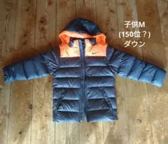 Nike フード付きダウンコート M 黒/オレンジ