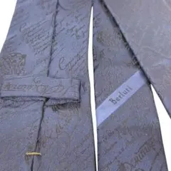 BERLUTI ネクタイ カリグラフィ シルク ブラウン 6.6cmベルルッティ