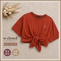 w closet フロント結び 半袖 Tシャツ クロップド丈 フリーサイズのサムネイル