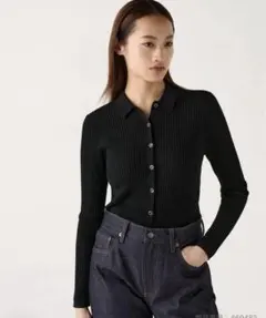 UNIQLO メリノリブポロカーディガン