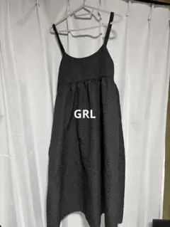 GRL グレイル エンボス花柄キャミワンピース 黒