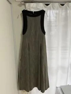 SIWEM ヘリンボーン ノースリーブワンピース