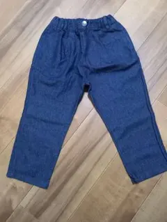 100cm ダークブルー デニム風パンツ