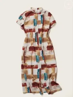 美品 ソージュ SOEJU ペイント柄 ワンピース フリーサイズ 2024SS 美品 ソージュ SOEJU ペイント柄 ワンピース フリーサイズ 2024SS