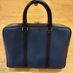 ポールスミス　ネイビー レザー ビジネスバッグ